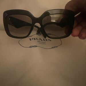 Prada Women’s Dark Gray Oversized Square Sunglasses
